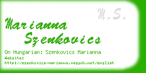 marianna szenkovics business card